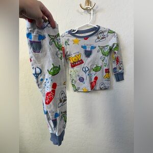 Disney Toy Story Gray Blue Green Red Kids Pajama Set